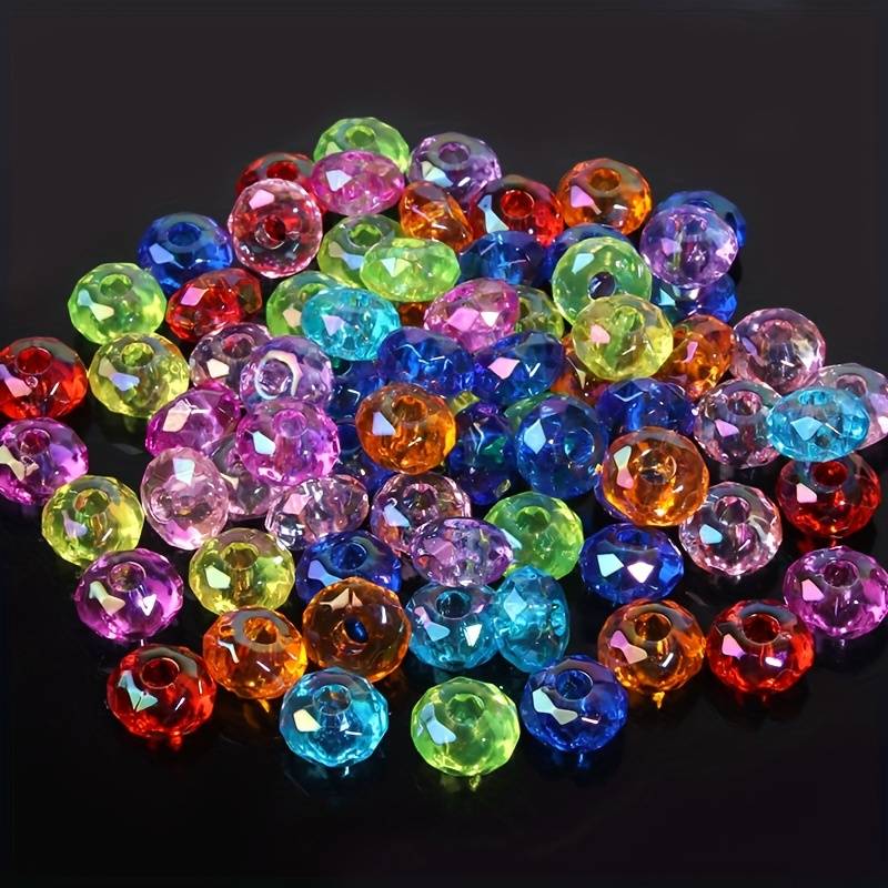 Solid Color Uv Electroplating Acrylic Beads Large Hole - Temu